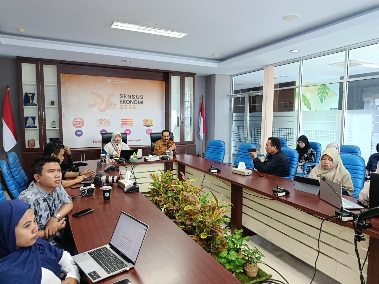 Kepala Bagian Umum BPS Provinsi Gorontalo, Dwi Alwi Astuti, saat Merilis Berita Resmi Statistik, Pada Senin, 02 Februari 2026. Foto/Plankton.